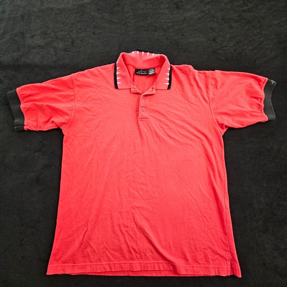 Greg Norman Golf Red Short Sleeve Cotton Polo Shirt Men's L